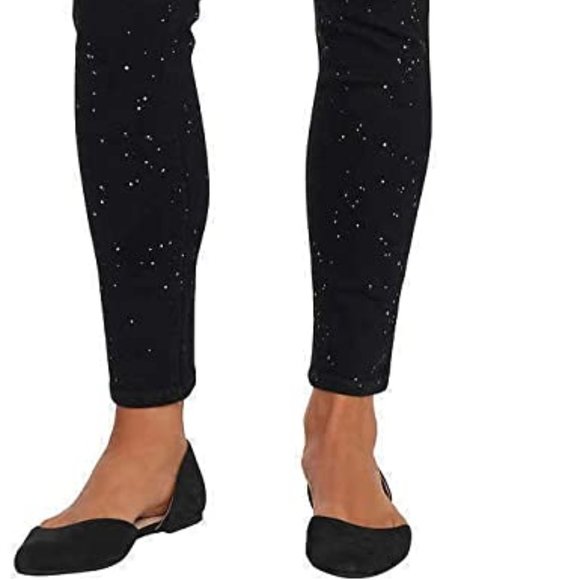 Social Standard by Sanctuary JET BLACK SPARKLE High Rise Skinny Jean - Picture 3 of 9